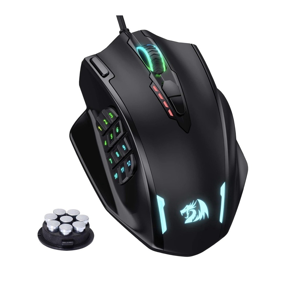 Redragon M908 Impact RGB MMO Wired Gaming Mouse 12400 DPI 18 Macro Buttons